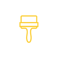 Icono de pincel amarillo