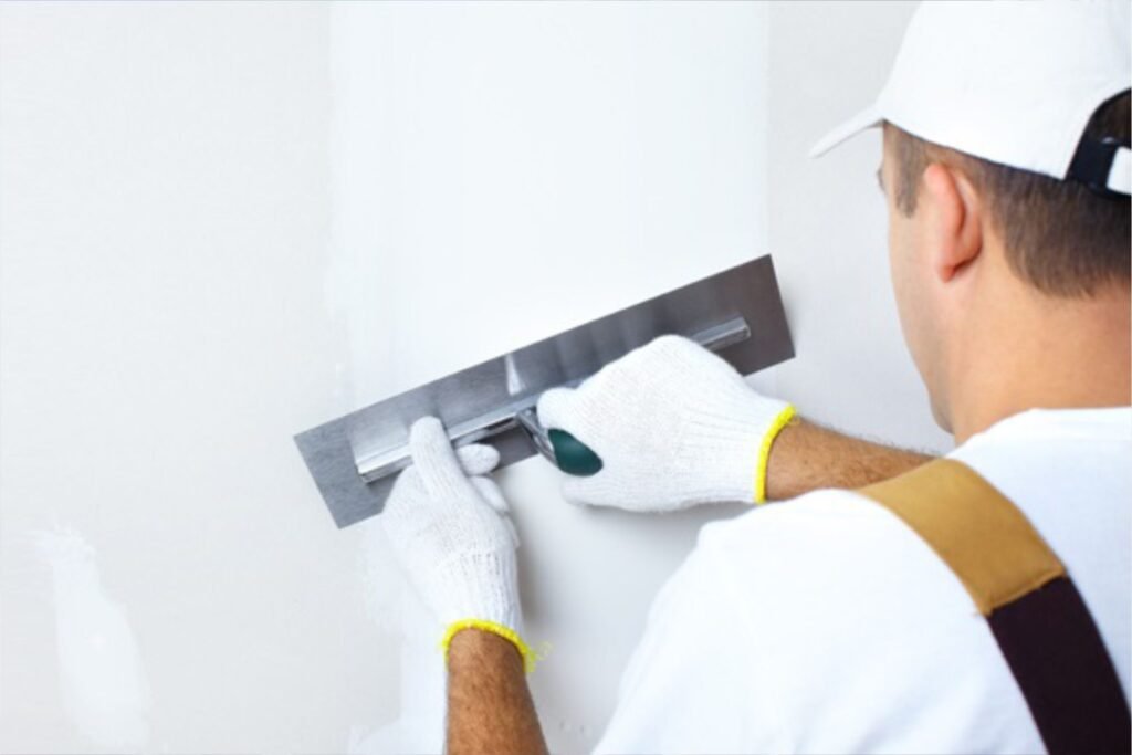 Constructor revocando pared